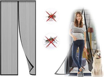 HOME & MARKER® Magnetna mreža protiv komaraca za vrata, komarnik na magnet, zaštita od insekata (210 x 100 cm) | INSECTPROTECT