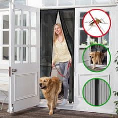 HOME & MARKER® Magnetna mreža protiv komaraca za vrata, komarnik na magnet, zaštita od insekata (210 x 100 cm) | INSECTPROTECT