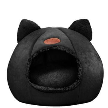 LIVEFY Plush krevet za mačke 36 x 36 cm, crno