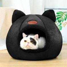 LIVEFY Plush krevet za mačke 36 x 36 cm, crno