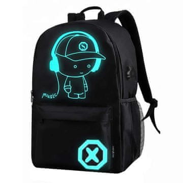 MG Glowing Boy ruksak 35L, crno