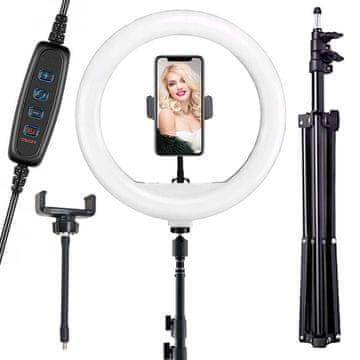 LIVEFY RL-12 svjetlosni prsten + stativ 2.2m, crno