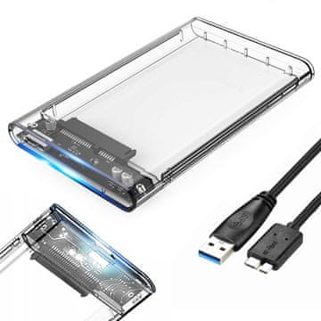 Verkgroup 2,5″ SATA kućište tvrdog diska USB 3.0 LED transparentno