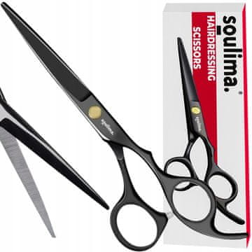 Malatec Inox frizerske škare 170mm ravne crne boje