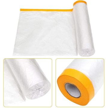 Netscroll Samoljepljiva zaštitna folija s trakom, 150x2000 cm, antistatička, za prekrivanje namještaja, poda i automobila, idealna za bojanje, renovaciju i zaštitu od prašine, FoilProtection