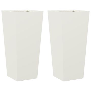 Vidaxl Vrtne sadilice 2 kom bijele 35x35x75 cm čelične