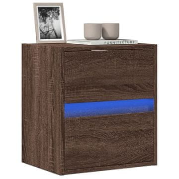 Vidaxl Zidni TV ormarić s LED rasvjetom, smeđi hrast, 41x31x45 cm