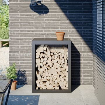 Vidaxl Stalak za drva za ogrjev antracit 60x40x80 cm čelik
