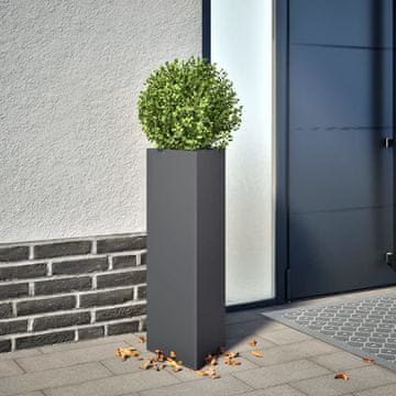 Vidaxl Vrtne žardinjere, set od 2, antracit boje, trokutaste, 30x26x75 cm