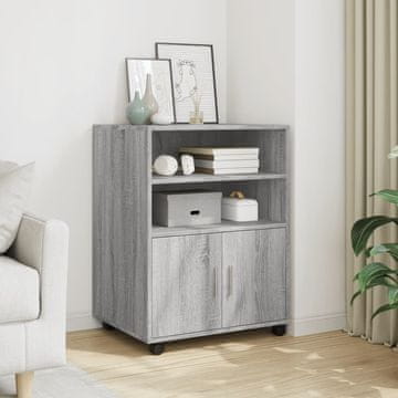 Vidaxl Ormarić na kotačima sivi sonoma hrast 60x48x81 cm