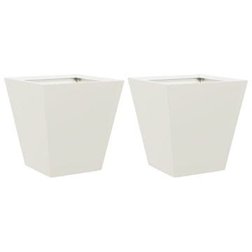 Vidaxl Vrtne sadilice 2 kom bijele 30x30x30 cm čelične