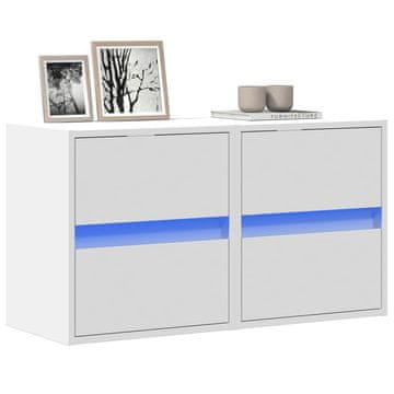 Vidaxl Zidni TV ormarići s LED rasvjetom, 2 kom, bijeli, 41x31x45 cm
