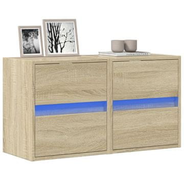 Vidaxl Zidni TV ormarići s LED rasvjetom, 2 kom, Sonoma hrast, 41x31x45 cm