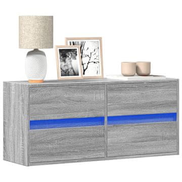 Vidaxl Zidni TV ormarić s LED rasvjetom, sivi hrast sonoma, 100x31x45 cm