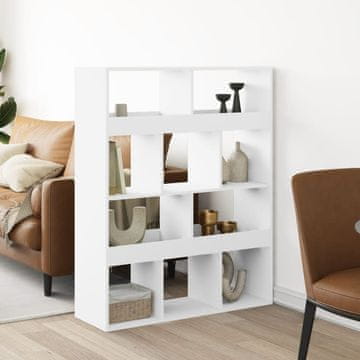 Vidaxl Polica/Pregrada, bijela, 100x33x125,5 cm, materijal na bazi drva