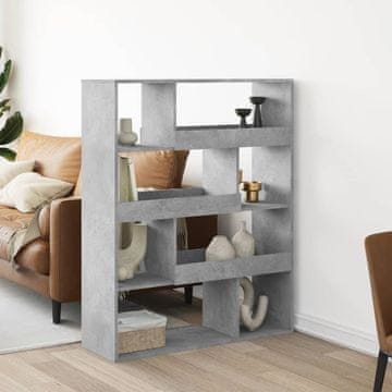 Vidaxl Polica/Pregrada za sobu Betonsko-siva 100x33x125,5 cm