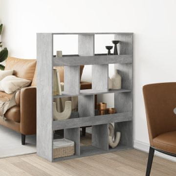 Vidaxl Polica/Pregrada za sobu Betonsko-siva 100x33x125,5 cm