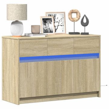 Vidaxl TV ormarić s LED rasvjetom, hrast Sonoma, 91x34x61 cm