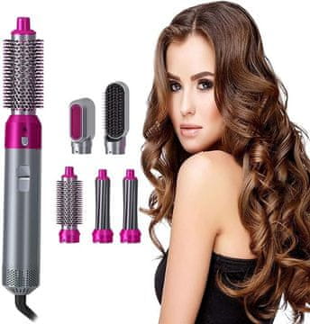 FRILLA® Styler za kosu 5u1 – uređaj za ravnanje, kovrčanje i volumen, fen s nastavcima za brzo stiliziranje | DYME