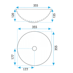 REA Keramički umivaonik na ploči REA STELLA Gold Brush / White