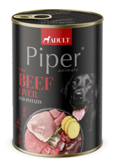 Piper mokra hrana za pse, goveđa jetra i krumpir, 24x400 g