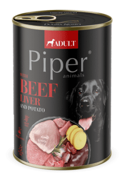 Piper mokra hrana za pse, goveđa jetra i krumpir, 24x400 g