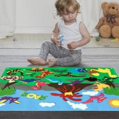 JOJOY® Set za učenje s filcanim naljepnicama, interaktivna ploča za djecu (Dinosauri, 30 naljepnica + podloga) | FELTLAND