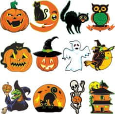 HOME & MARKER® Naljepnice za prozore, Halloween dekoracija, DIY ukrasi, bundeva, duhovi, šišmiši, višekratne PVC naljepnice | SPOOKCLINGS Crtić