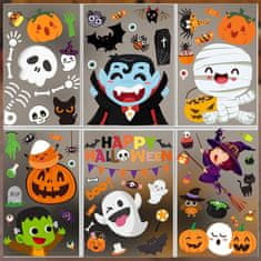 HOME & MARKER® Naljepnice za prozore, Halloween dekoracija, DIY ukrasi, bundeva, duhovi, šišmiši, višekratne PVC naljepnice | SPOOKCLINGS Crtić