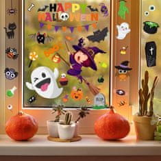 HOME & MARKER® Naljepnice za prozore, Halloween dekoracija, DIY ukrasi, bundeva, duhovi, šišmiši, višekratne PVC naljepnice | SPOOKCLINGS Crtić