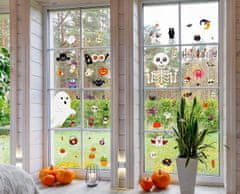 HOME & MARKER® Naljepnice za prozore, Halloween dekoracija, DIY ukrasi, bundeva, duhovi, šišmiši, višekratne PVC naljepnice | SPOOKCLINGS Crtić