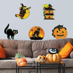 HOME & MARKER® Naljepnice za prozore, Halloween dekoracija, DIY ukrasi, bundeva, duhovi, šišmiši, višekratne PVC naljepnice | SPOOKCLINGS Crtić