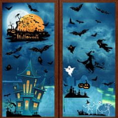 HOME & MARKER® Naljepnice za prozore, Halloween dekoracija, DIY ukrasi, bundeva, duhovi, šišmiši, višekratne PVC naljepnice | SPOOKCLINGS Vještica