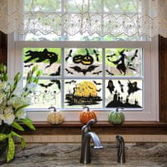 HOME & MARKER® Naljepnice za prozore, Halloween dekoracija, DIY ukrasi, bundeva, duhovi, šišmiši, višekratne PVC naljepnice | SPOOKCLINGS Vještica