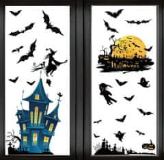 HOME & MARKER® Naljepnice za prozore, Halloween dekoracija, DIY ukrasi, bundeva, duhovi, šišmiši, višekratne PVC naljepnice | SPOOKCLINGS Vještica