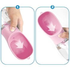 Mersjo Putna boca za pse 350 ml roza