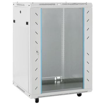 Vidaxl Serverski ormar, 15U, 19", IP20, sivi, 53x40x80 cm