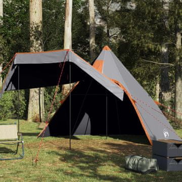 Vidaxl Šator Tipi za 5 osoba, sivi, vodootporni