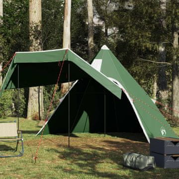 Vidaxl Šator Tipi za 5 osoba, zeleni, vodootporni