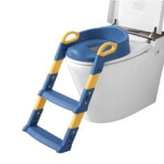 JOJOY® Dječja WC školjka sa stepenicama, prilagodljivo sjedalo s ručkama za sigurnost | KIDDISTEP, plava