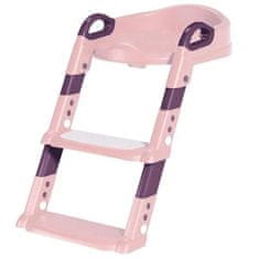 JOJOY® Dječja WC školjka sa stepenicama, prilagodljivo sjedalo s ručkama za sigurnost | KIDDISTEP, roza