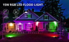 Lepro 2x vanjski LED RGB reflektor s daljinskim upravljačem 15W IP65