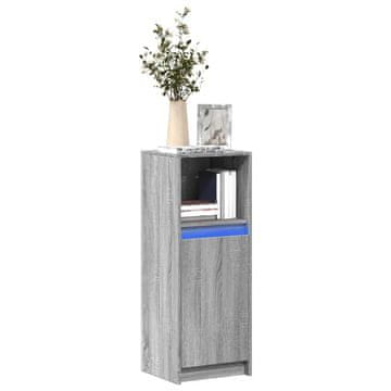 Vidaxl LED ormarić sivi sonoma hrast 38x34x100 cm