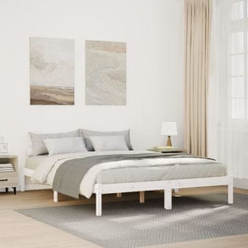 Vidaxl Iznimno dugi krevet bez madraca, bijela, 160x210 cm, borovina