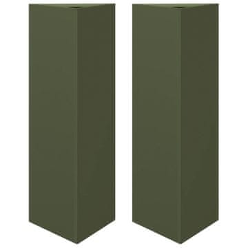 Vidaxl Vrtna sadilice 2kom maslinastozelena 30x26x75 cm čelična
