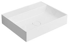 SAPHO Bijeli Pravokutni Umivaonik 60x47 cm, Litom Mramor, Bez Otvora