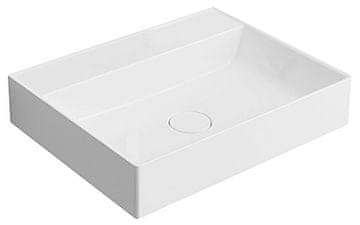 SAPHO Bijeli Pravokutni Umivaonik 60x47 cm, Litom Mramor, Bez Otvora