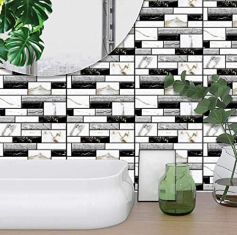 HOME & MARKER® 3D samoljepljive naljepnice, imitacija mramora, vodootporne pločice za zid, 10 kom, 30x30 cm | MARBLEBLOCKS