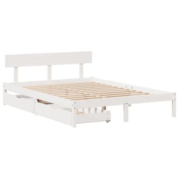 Vidaxl Okvir kreveta bez madraca bijeli 160x200 cm masivni borov drvo