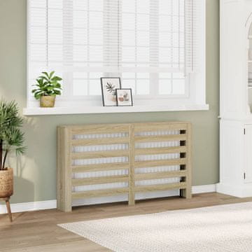 Vidaxl Poklopac za radijator, hrast Sonoma, 149x20x82 cm